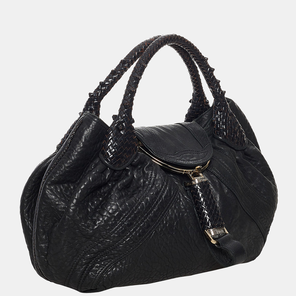 

Fendi Black Spy Leather Hobo Bag