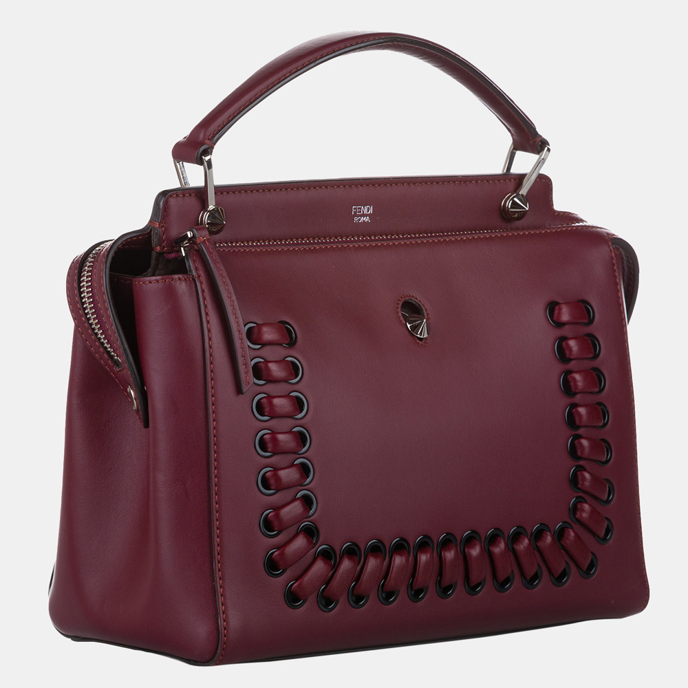 

Fendi Red/Bordeaux DotCom Leather Satchel