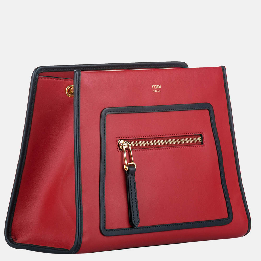 

Fendi Red/Black Runaway Leather Satchel