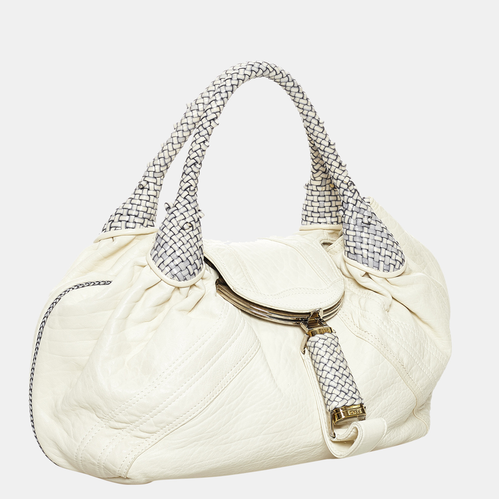 

Fendi White Spy Leather Handbag
