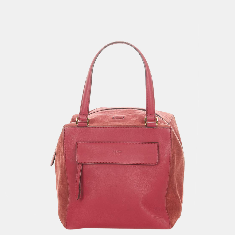 Pre-owned Fendi Pink Boxy Leather Shoulder Bag | ModeSens