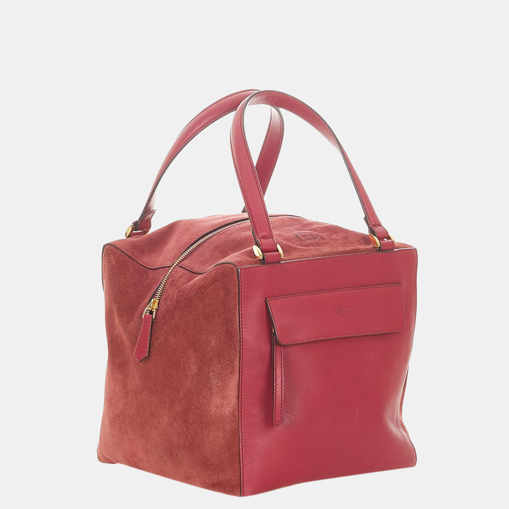 

Fendi Pink Boxy Leather Shoulder Bag