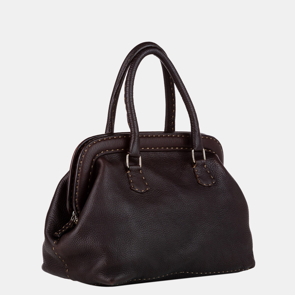 

Fendi Black Selleria Leather Handbag