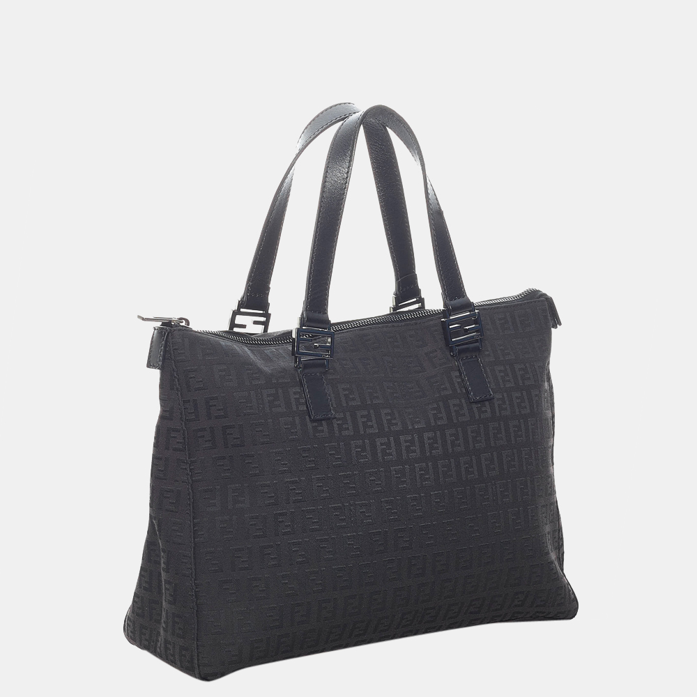 

Fendi Black Zucchino Canvas Tote Bag
