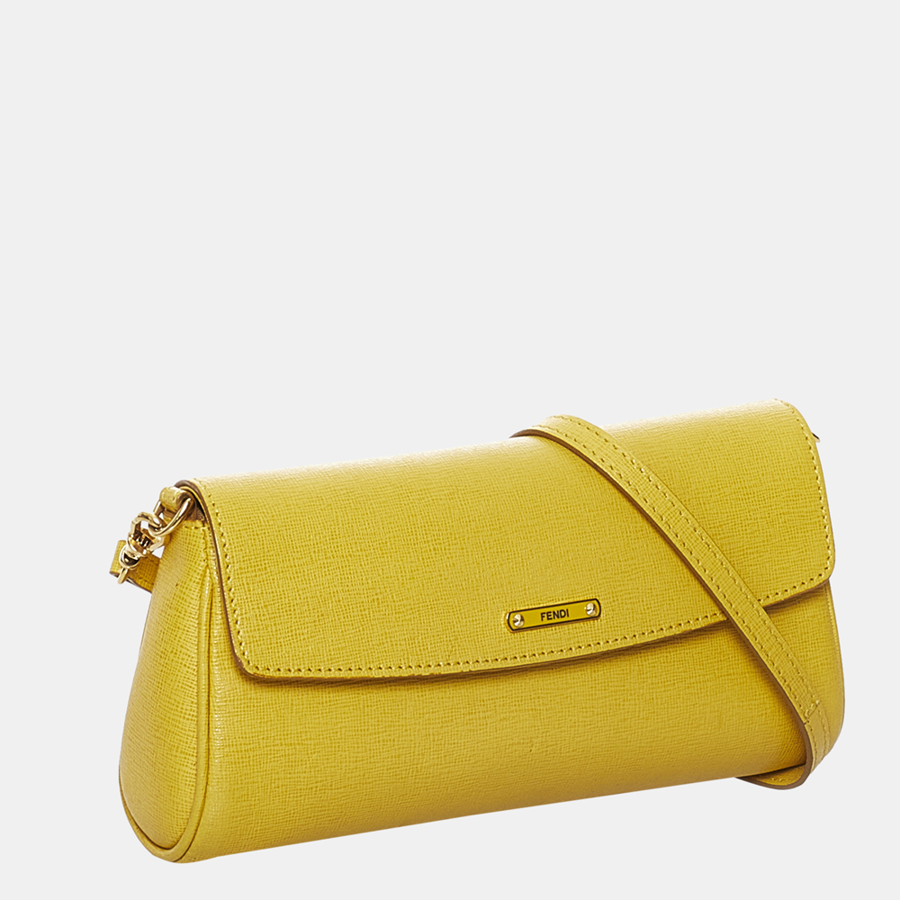 

Fendi Yellow Leather Crossbody Bag