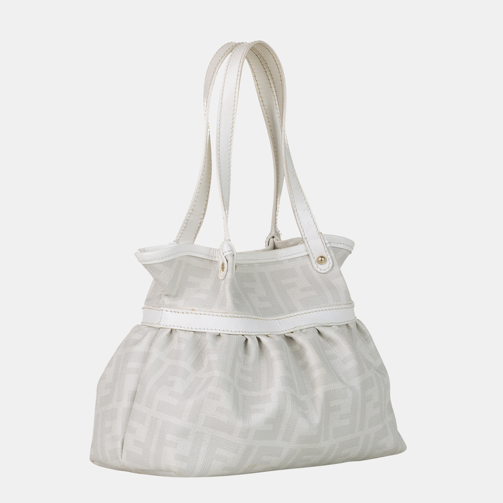 

Fendi White Zucca Chef Handbag