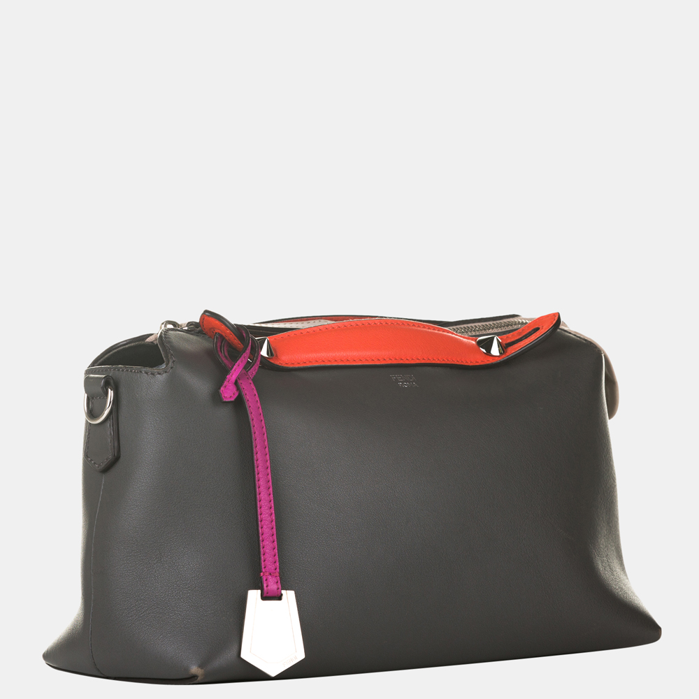 

Fendi Grey/Red By The Way Leather Satchel