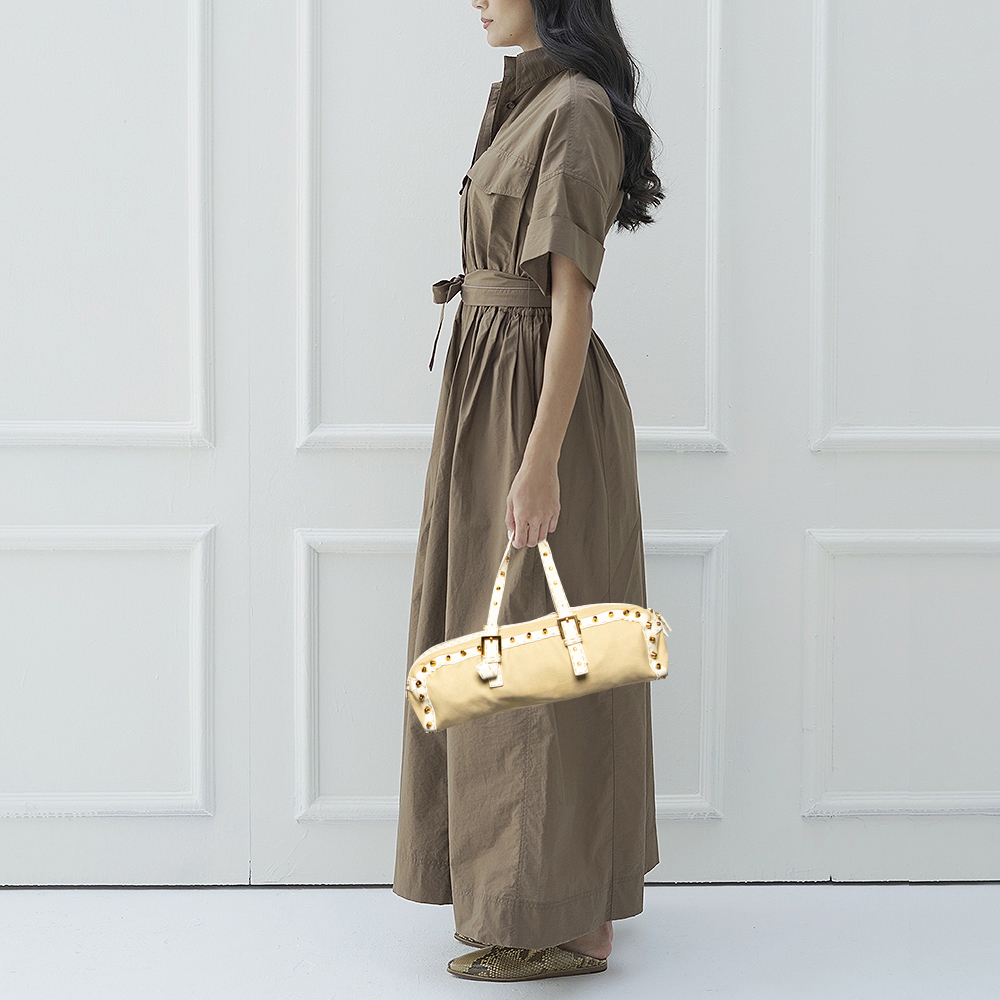 

Fendi Beige/White Canvas And Leather Duffel Bag