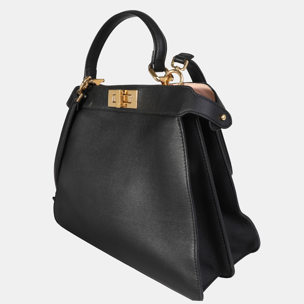 

Fendi Black Nappa Leather Medium Peekaboo ISeeU Bag