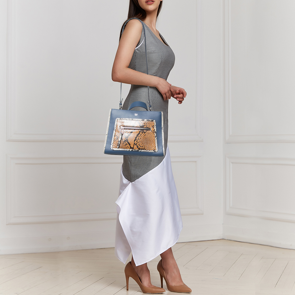 

Fendi Multicolor Leather And Python Small Runaway Shoulder Bag