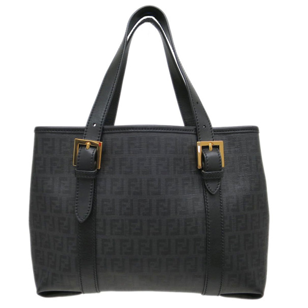 Pre-owned Fendi Black Zucchino Coated Canvas And Leather Tote | ModeSens