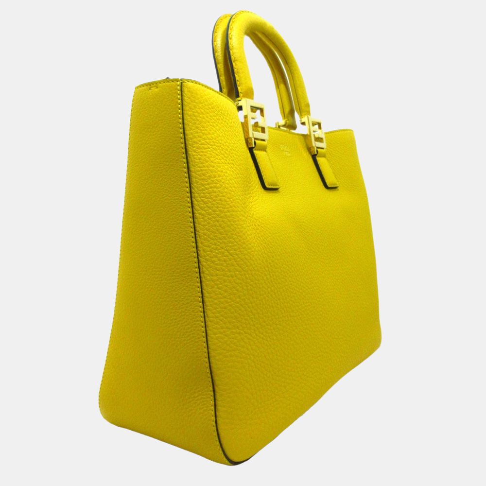 

Fendi Yellow Fendi Gloria Leather Satchel