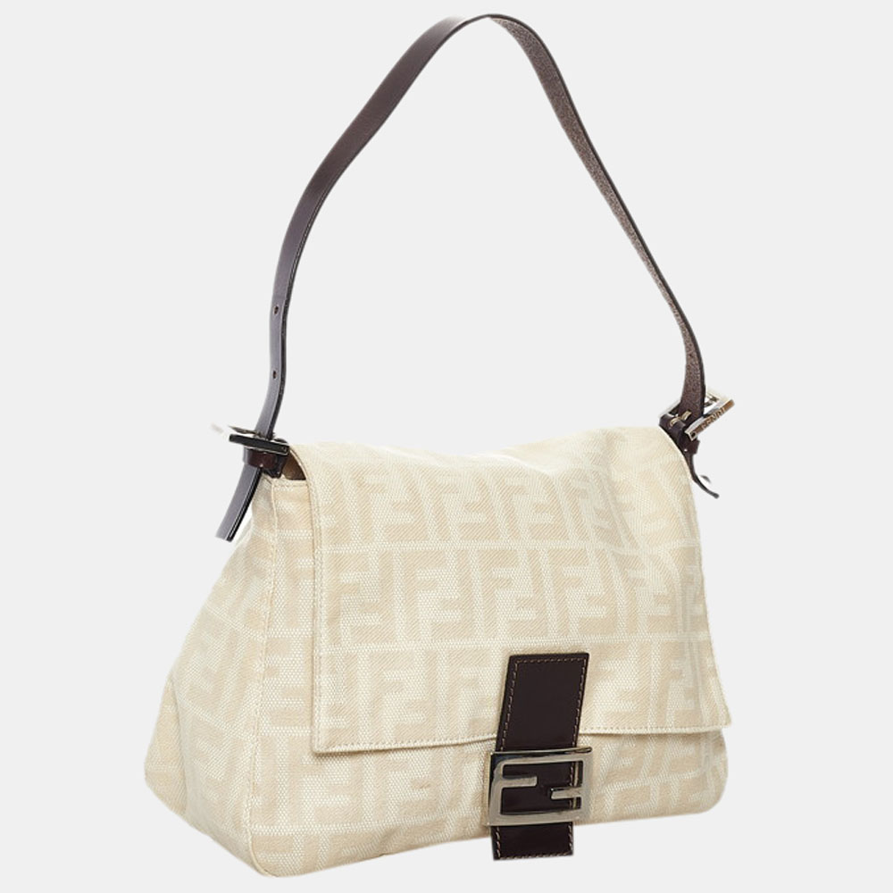 

Fendi White Canvas Zucca Mamma Shoulder Bag