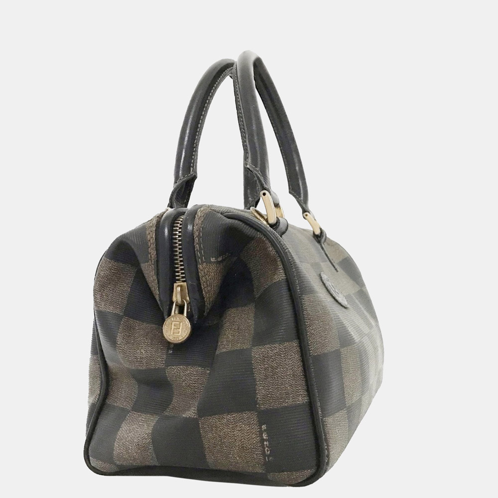 

Fendi Black/Brown Checkerboard Boston Bag
