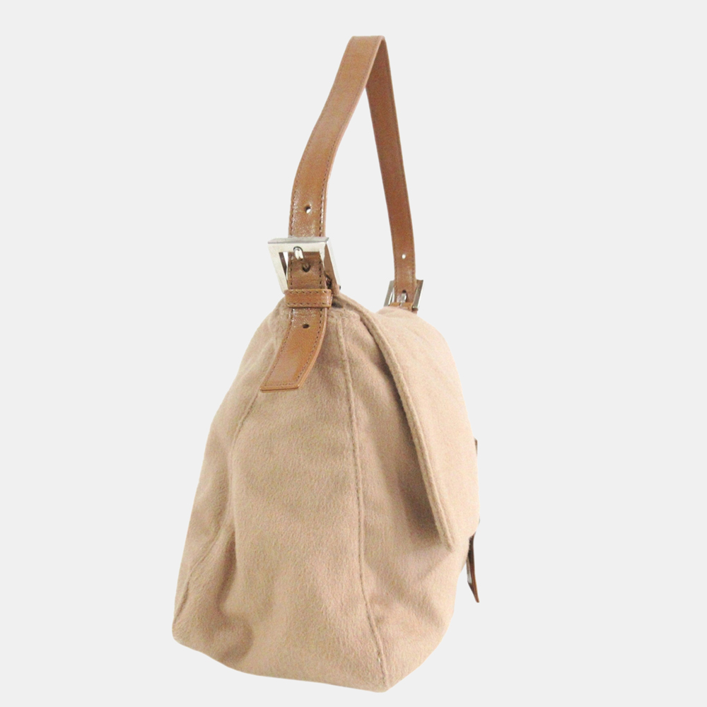 

Fendi Beige/Brown Mamma Forever Wool Shoulder Bag