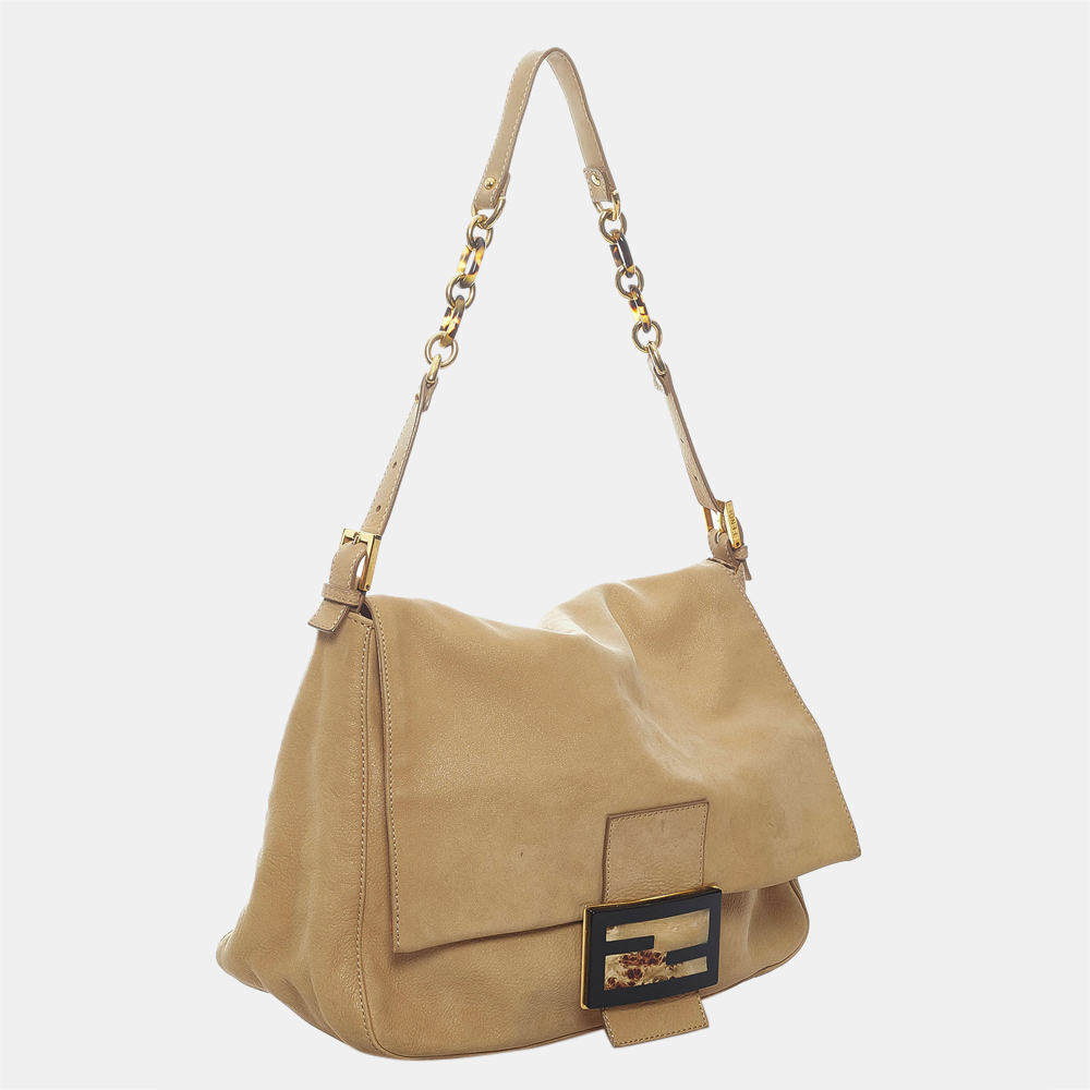 

Fendi Beige/Brown Mamma Forever Nubuck Leather Shoulder Bag