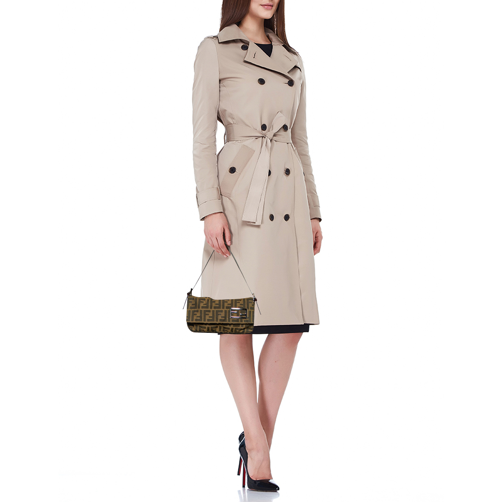 

Fendi Tobacco Zucca Canvas Baguette Bag, Brown