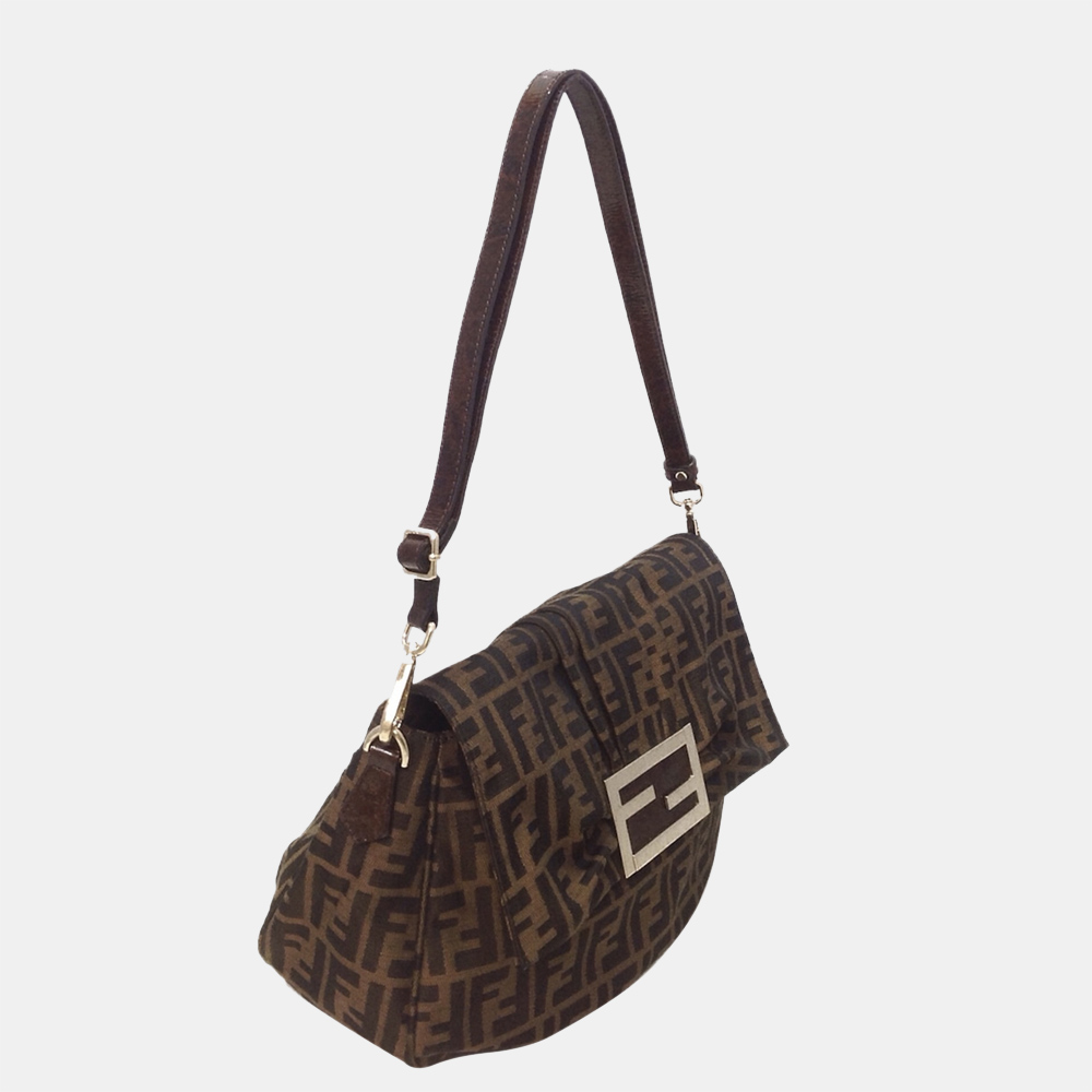 

Fendi Brown Zucca Mia Canvas Shoulder Bag