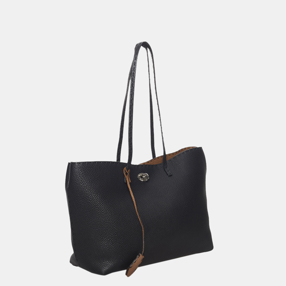 

Fendi Black Selleria Carla Leather Tote Bag