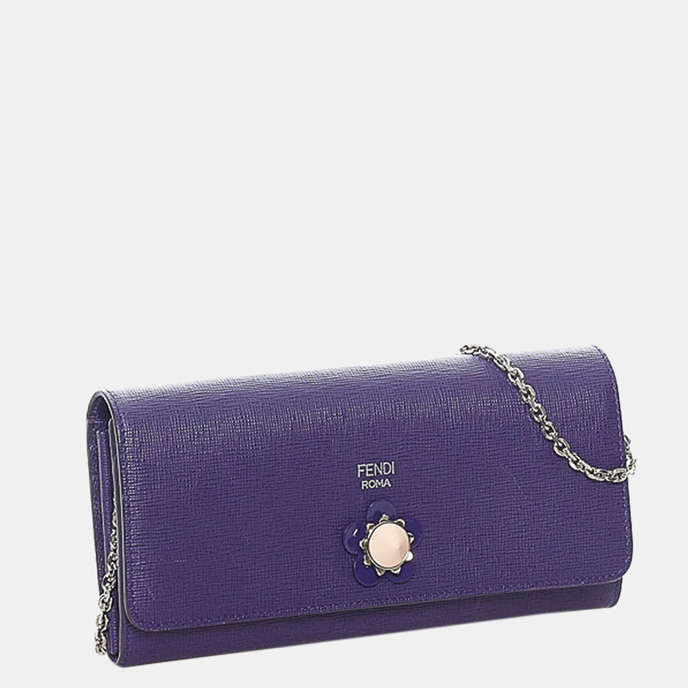 

Fendi Purple Leather Wallet on Chain