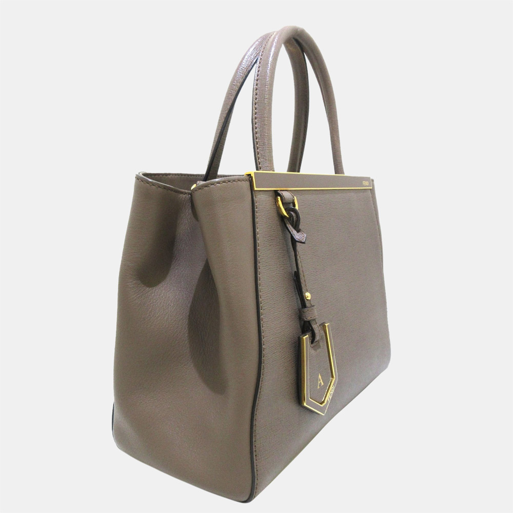 

Fendi Grey Petite 2Jours Leather Satchel