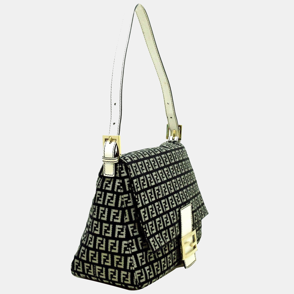 

Fendi Black/White Zucchino Mamma Forever Canvas Shoulder Bag