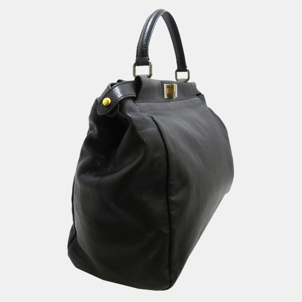 

Fendi Black Peekaboo Leather Tote Bag