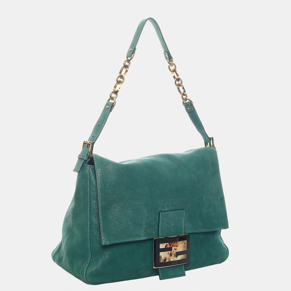 

Fendi Green Nubuck Mamma Forever Shoulder Bag