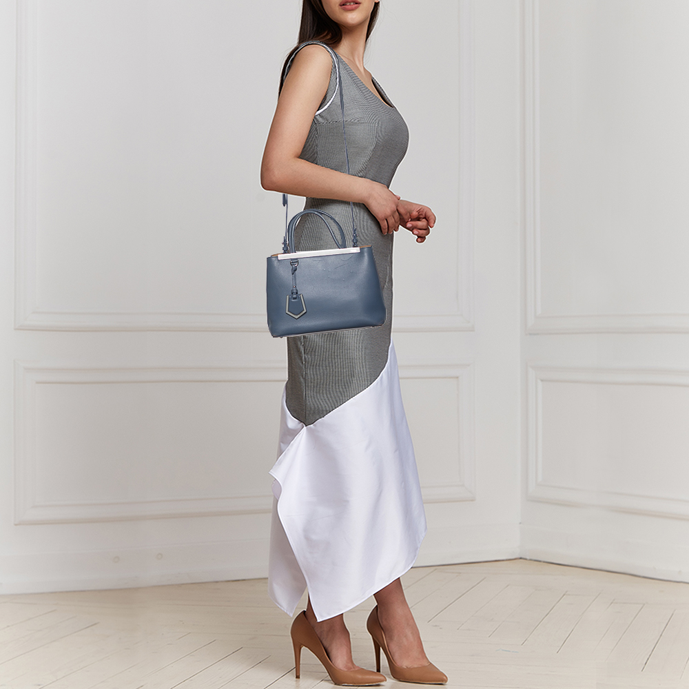 

Fendi Pastel Blue Leather Petite Sac 2jours Tote