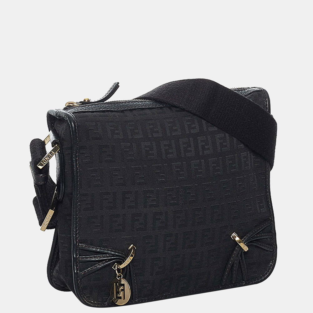 

Fendi Brown Zucchino Canvas Crossbody Bag