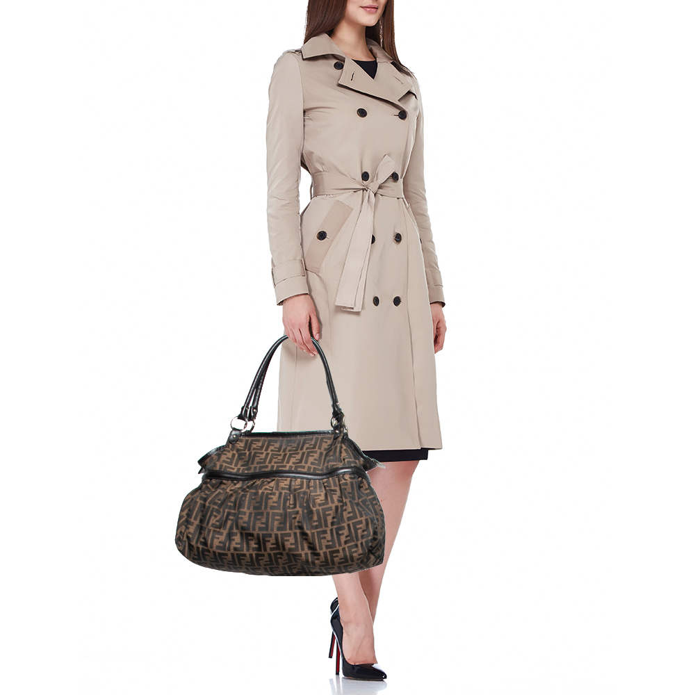 

Fendi Tobacco Zucca Canvas and Leather Large Chef Tote, Brown