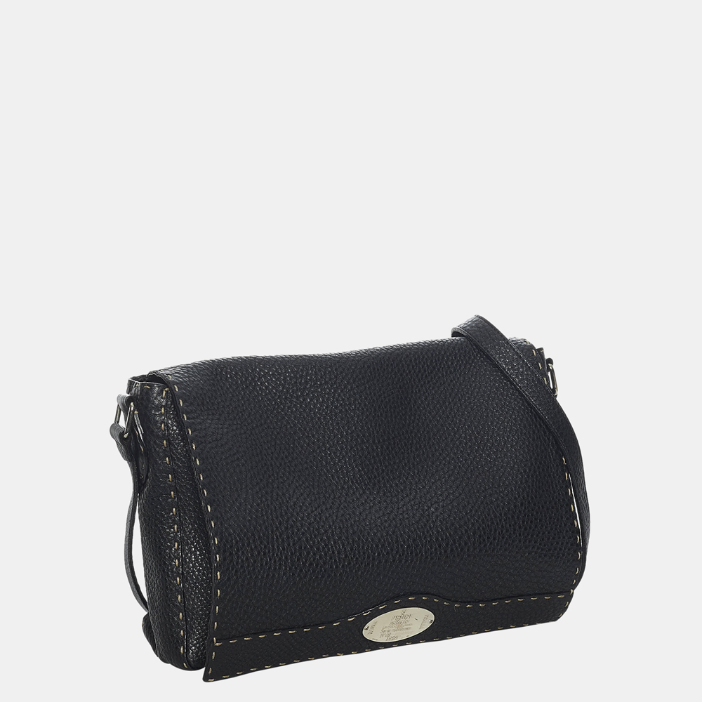 

Fendi Black Selleria Leather Crossbody Bag