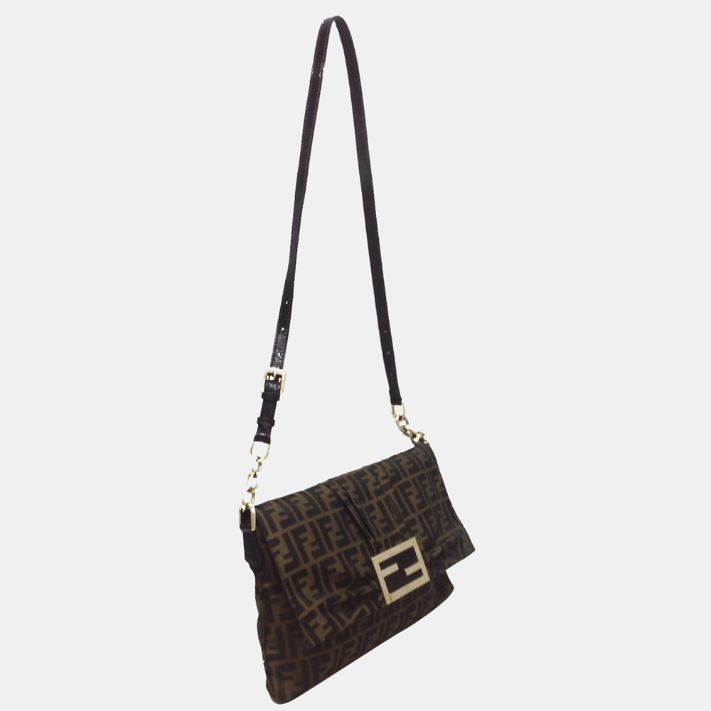 

Fendi Brown Zucca Mia Canvas Crossbody Bag