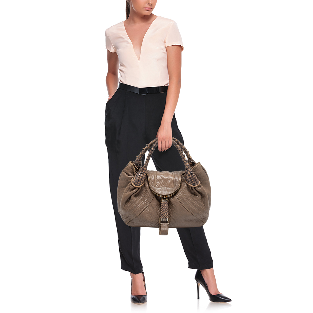 

Fendi Brown Leather Spy Hobo