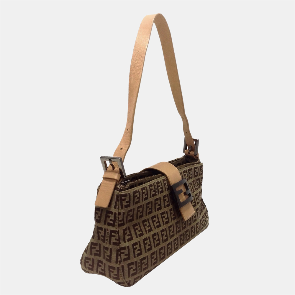 

Fendi Brown Zucchino Canvas Shoulder Bag