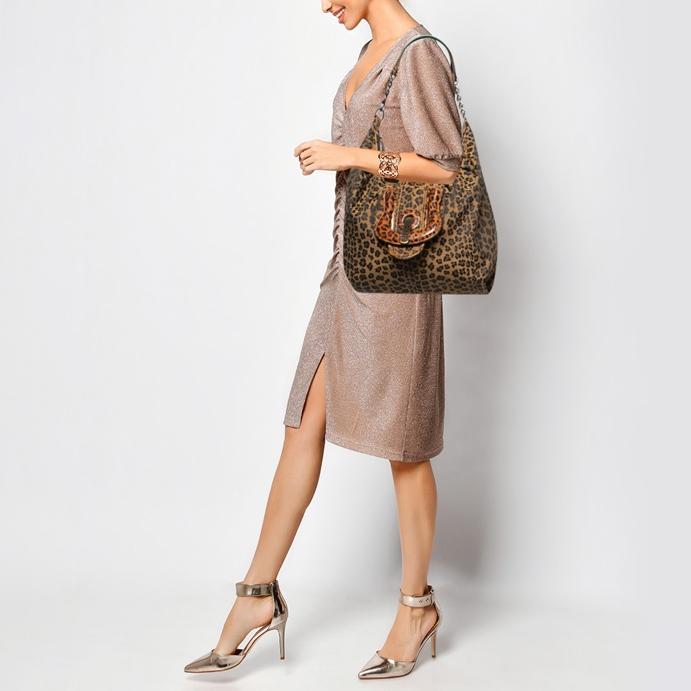 

Fendi Brown Leopard Print Canvas B Bag Tote