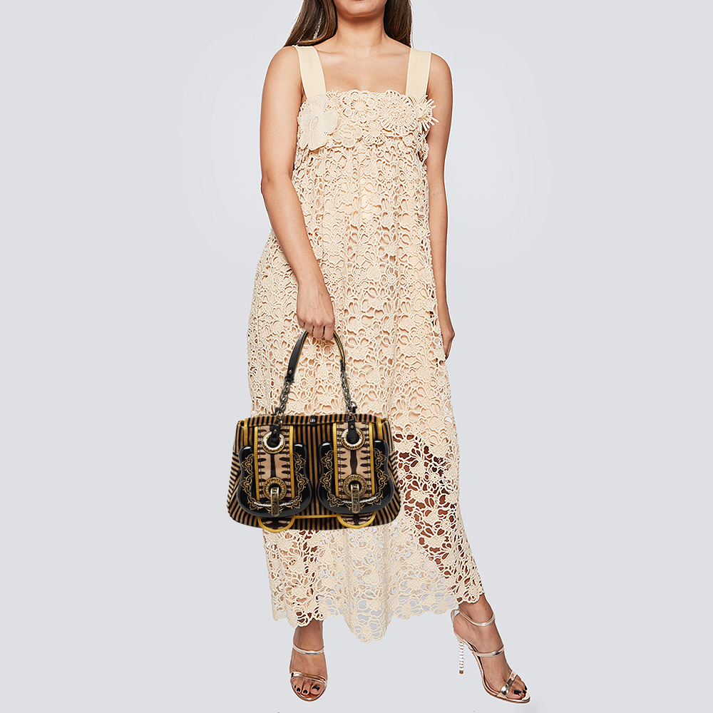 

Fendi Multicolor Satin And Velvet B Bag Shoulder Bag, Beige