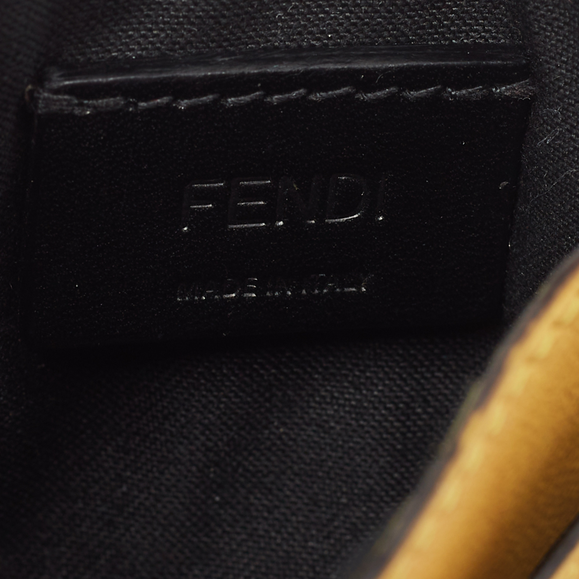 

Fendi Yellow Leather Logo Card Holder