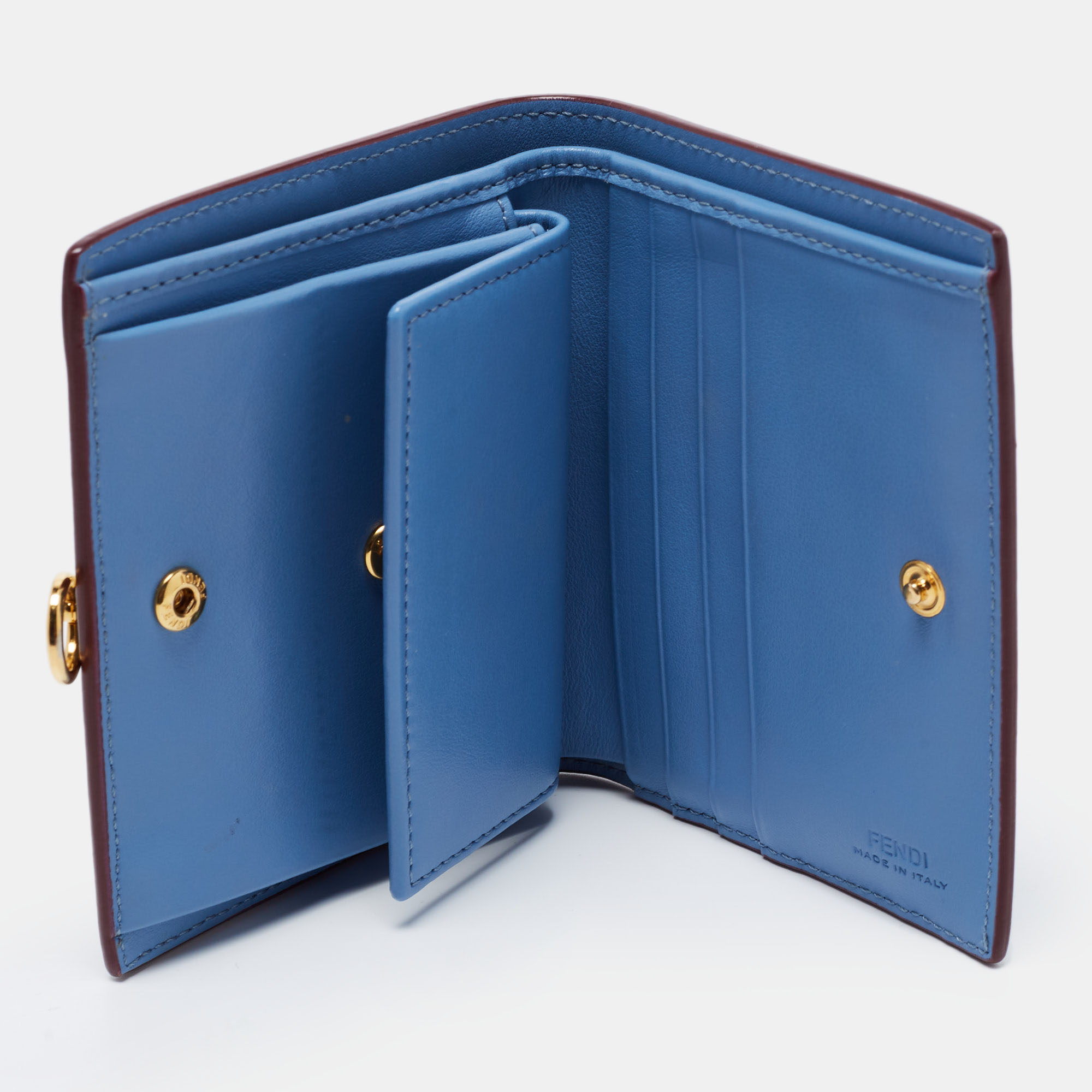 

Fend Teal Leather By The Way Bifold Wallet, Blue