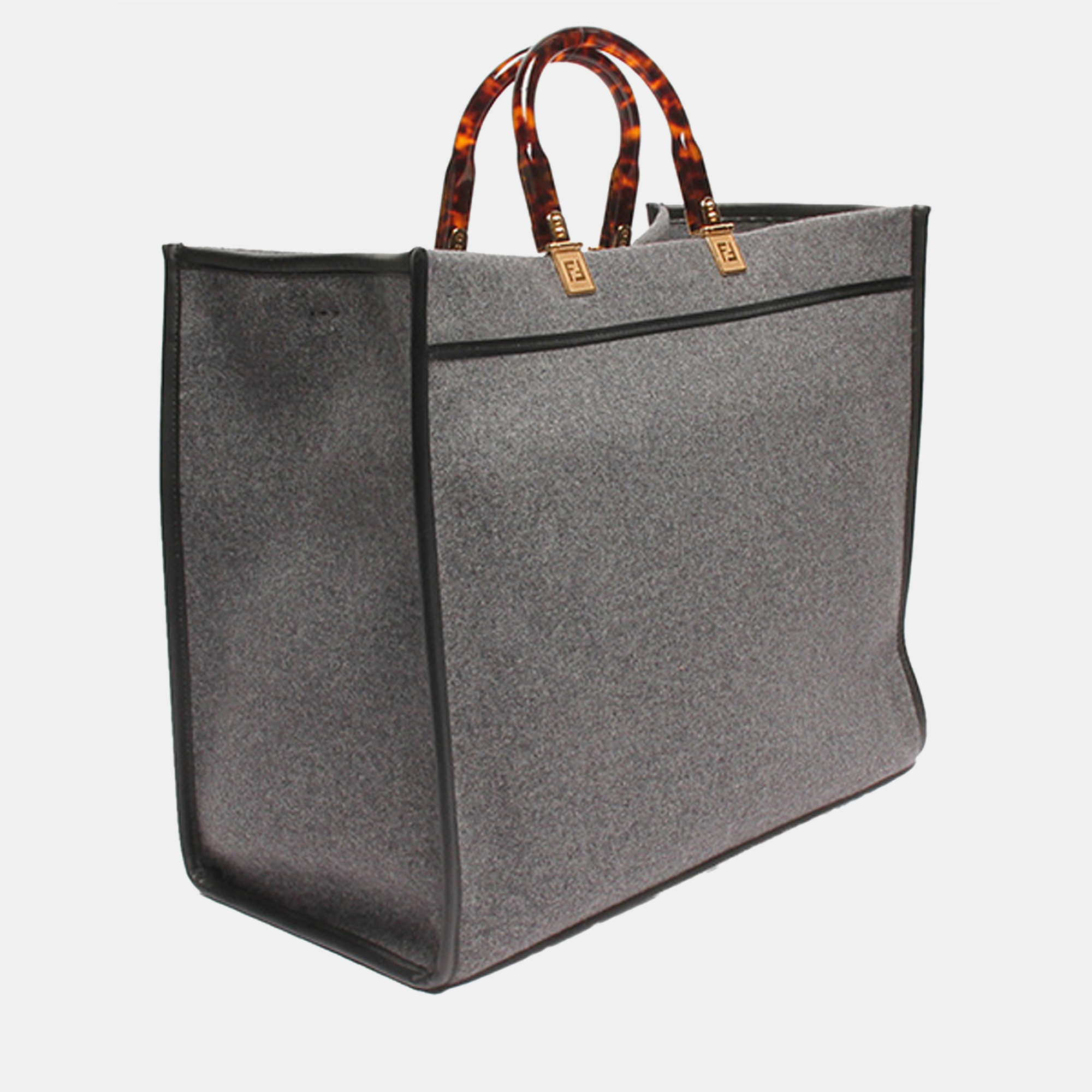 

Fendi Grey Sunshine Medium Flannel Shopper Tote