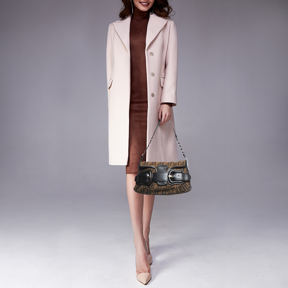 

Fendi Tobacco Zucca Canvas and Leather B Bis Shoulder Bag, Brown