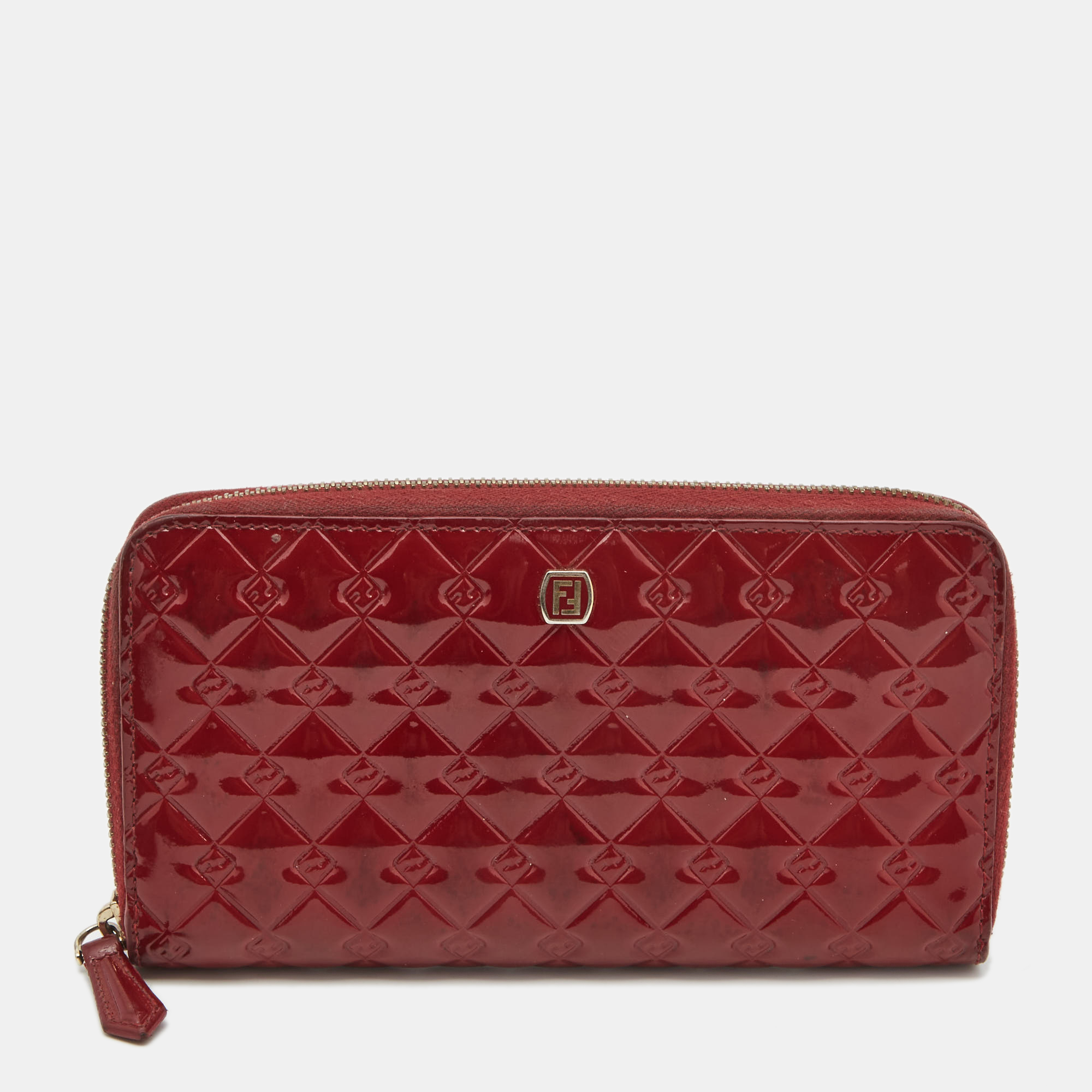 Pre-owned Fendi Licious Continental Wallet In Red
