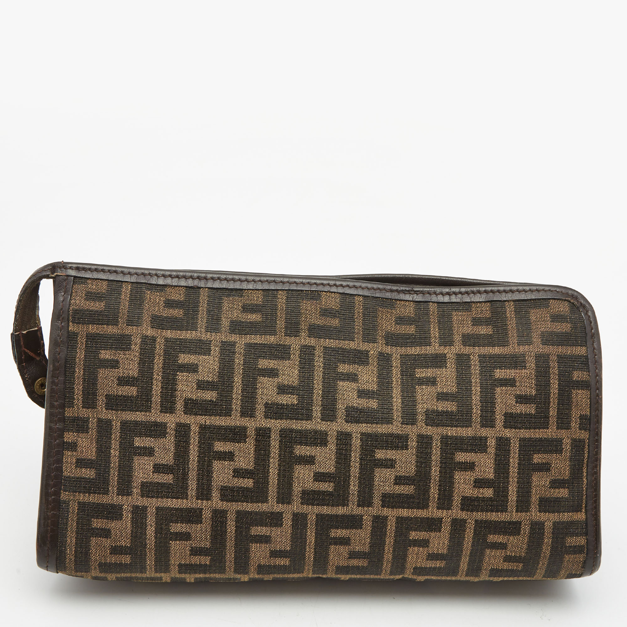 FENDI-Zucca-PVC-Leather-Pouch-Cosmetic-Bag-Khaki-Black-Brown –  dct-ep_vintage luxury Store