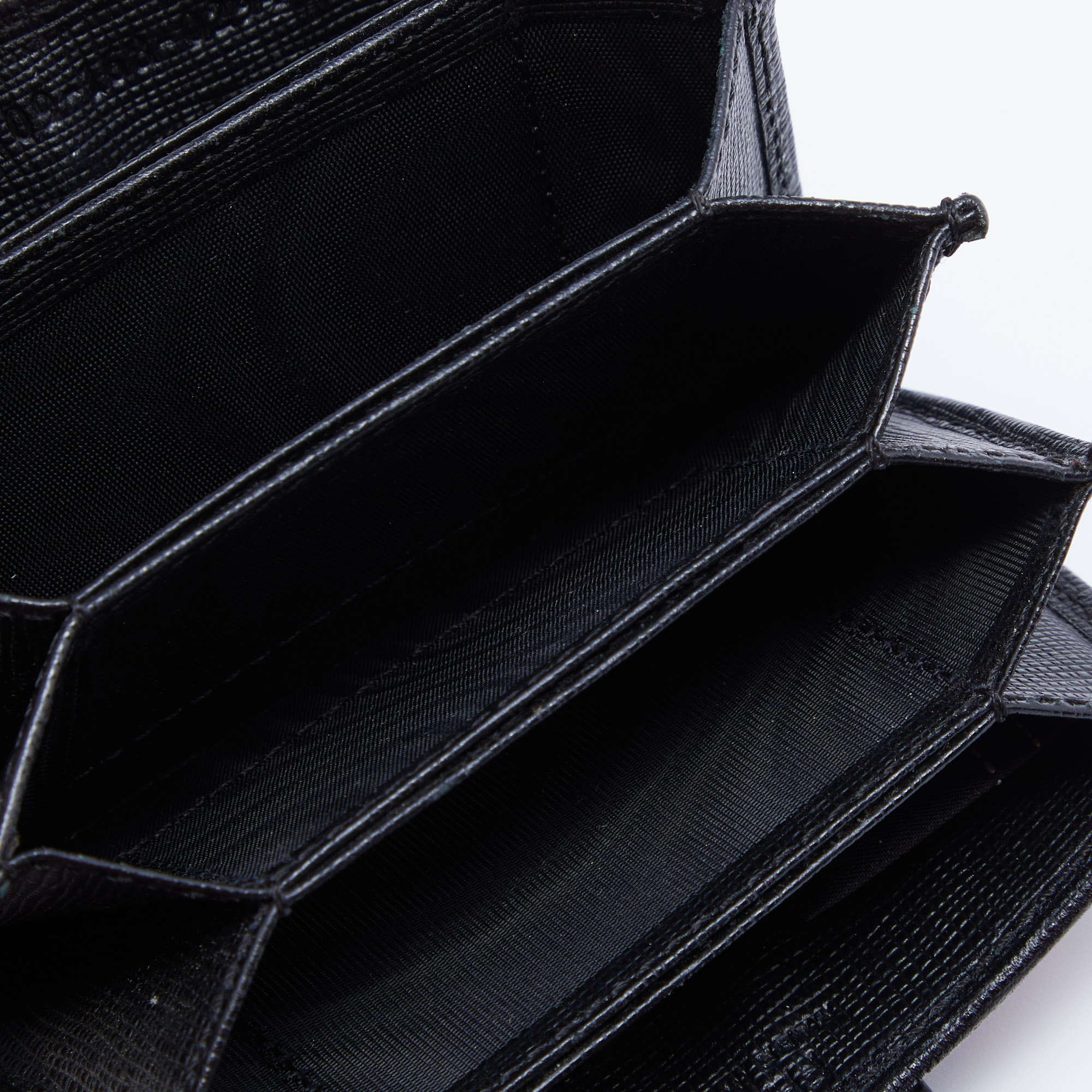 

Fendi Black Leather Elite Card Holder