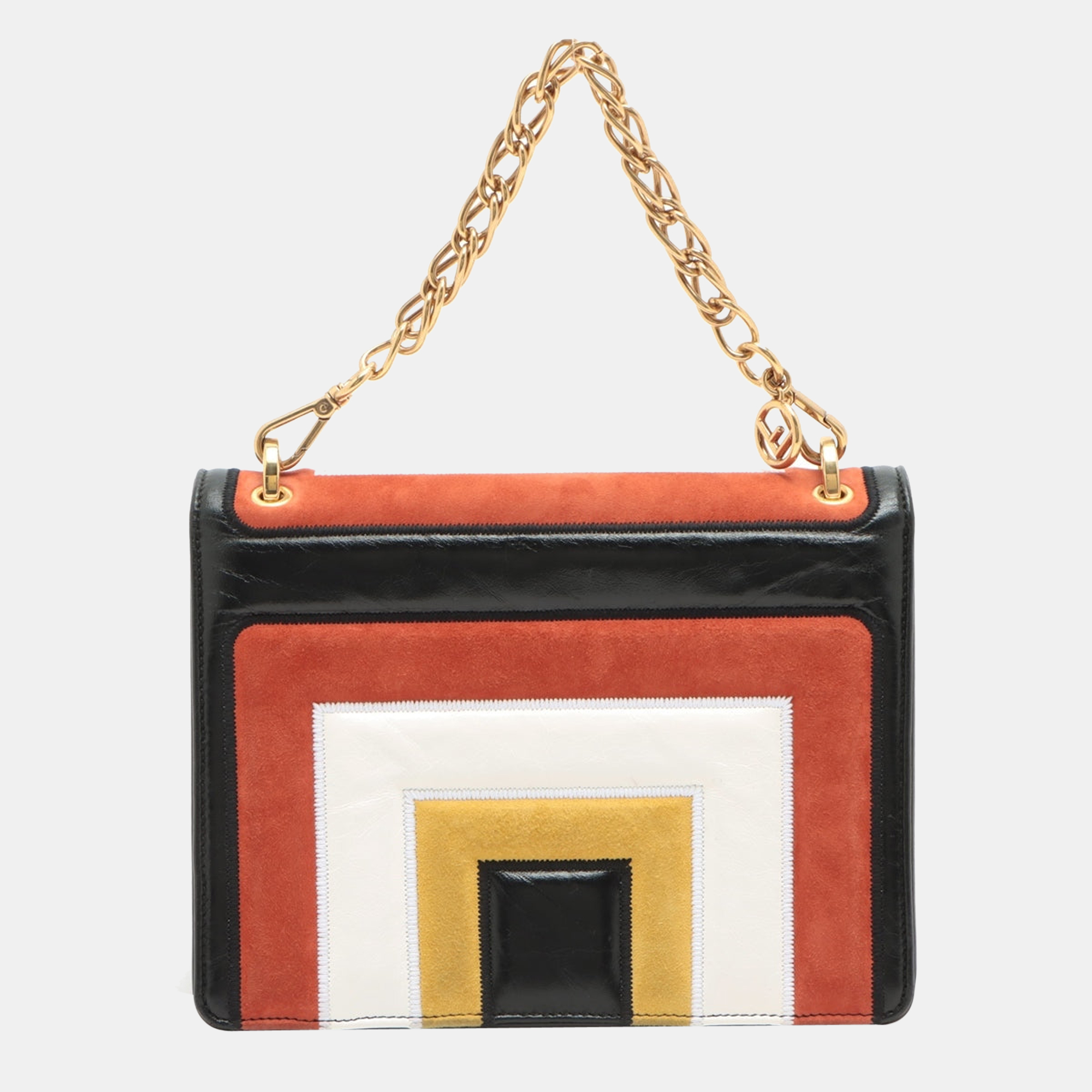 

Fendi Kanyu Large Leather & suede Chain shoulder bag Multicolor 8BT313