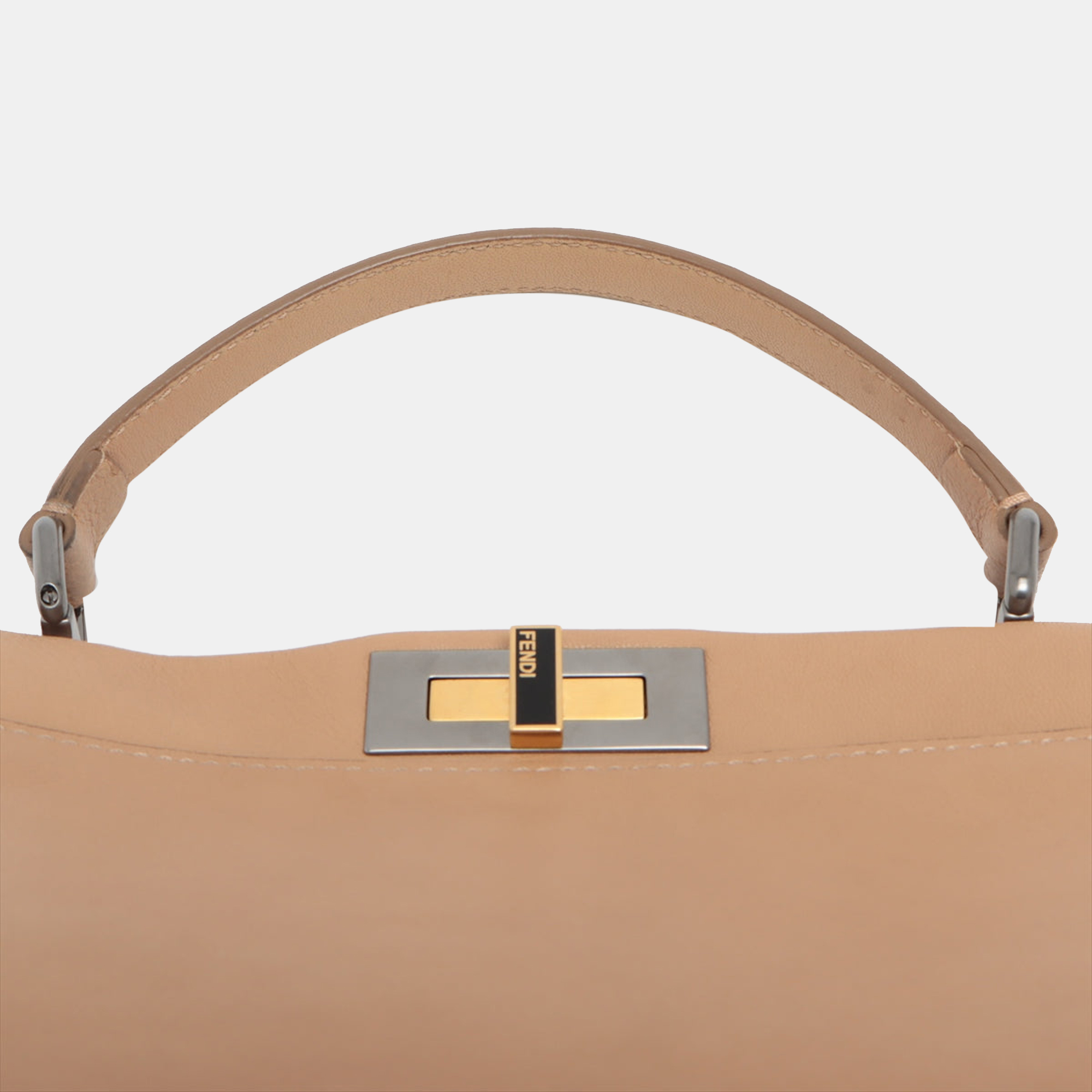 

Fendi Peek-a-boo Large Leather 2way handbag Beige 8BN210