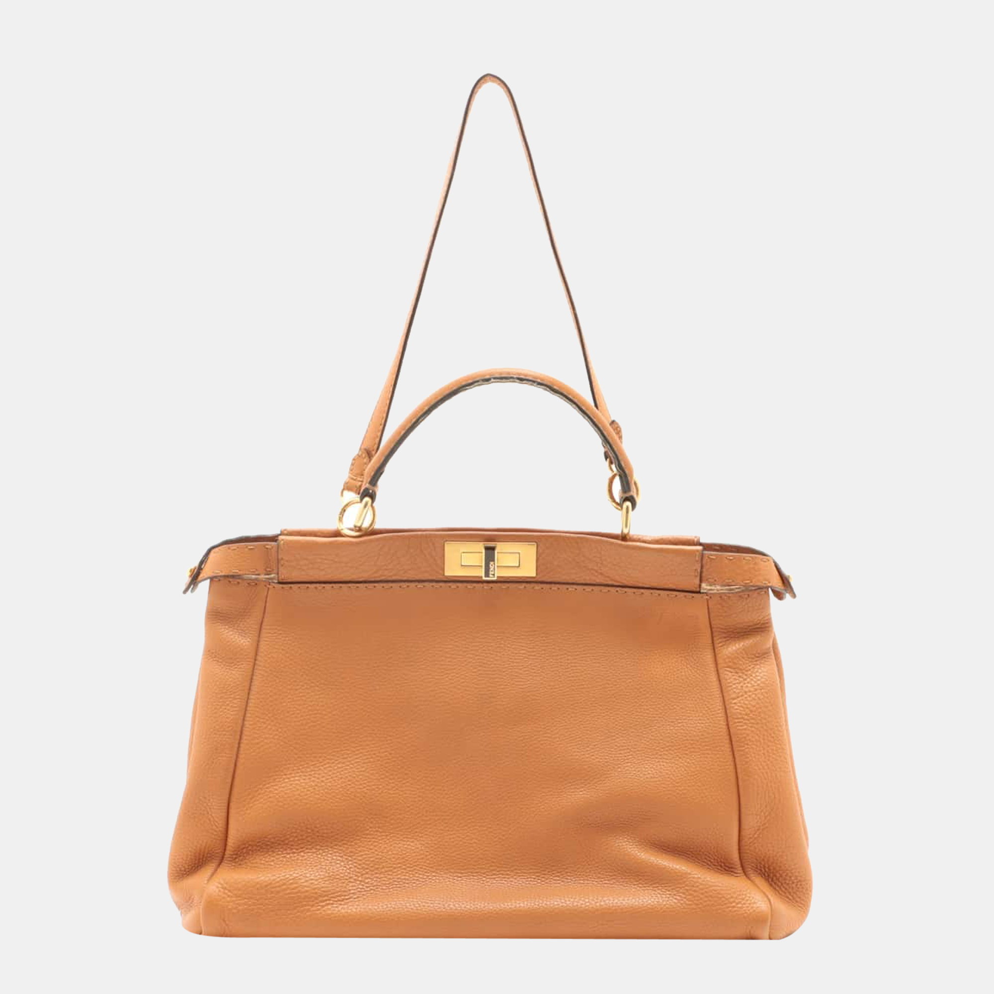 

Fendi Peek-a-boo Large Leather 2way handbag Brown 8BN210