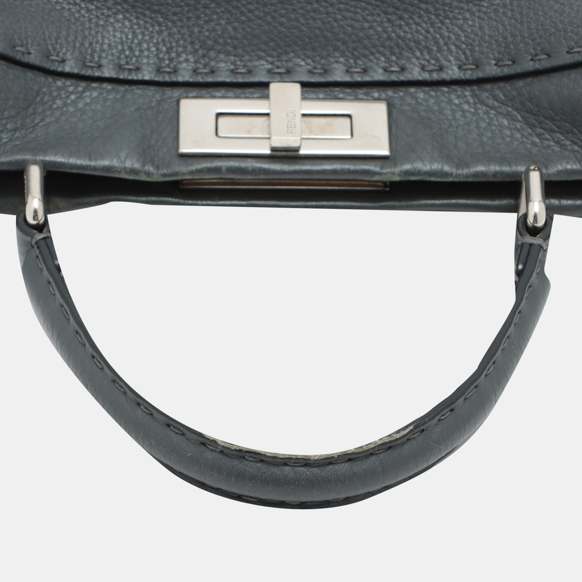 

Fendi PEEKABOO REGULAR Selleria Leather 2way handbag Grey 8BN290