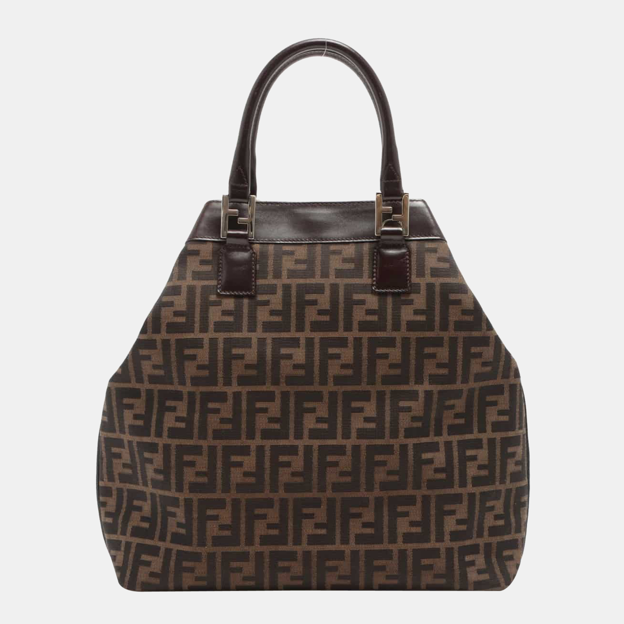 

Fendi ZUCCa Canvas & leather Hand bag Brown