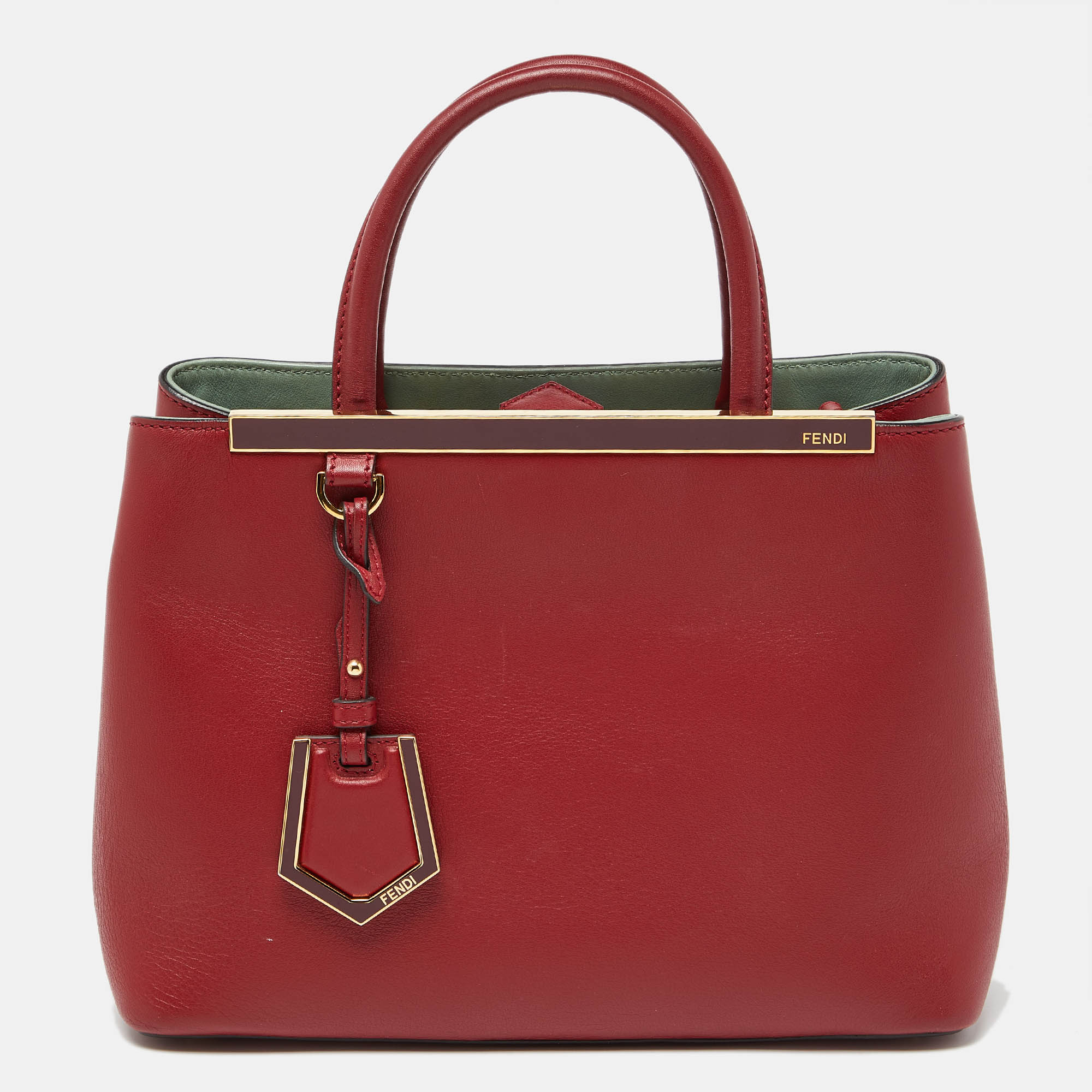 Pre-owned Fendi Red Leather Small 2jours Tote